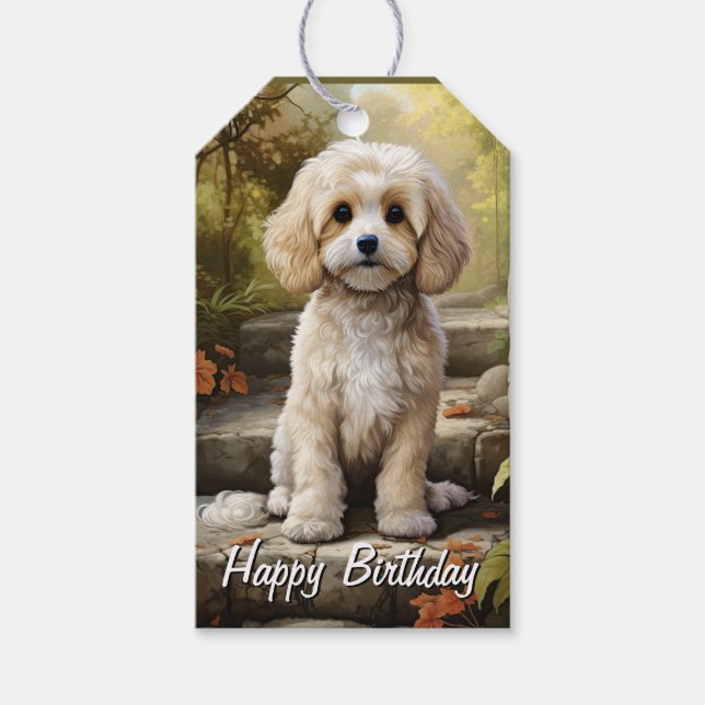 Étiquettes-cadeau Cavoodle/Cavapoo Personnalisé (Devant)