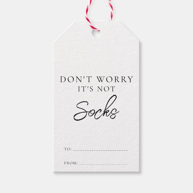 Étiquettes-cadeau Ce n'est pas Chaussettes Carte Cadeau Drôle Noël (Devant)