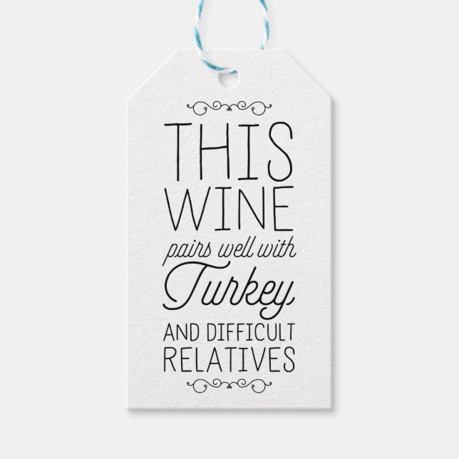 Étiquettes-cadeau Ce Vin Se Paire Bien Avec... (Devant)