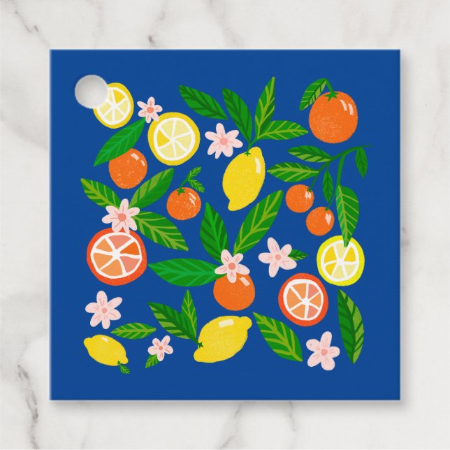 Étiquettes Cadeau Célébration Citrus BABY SHOWER personnalisé Merci (Devant)