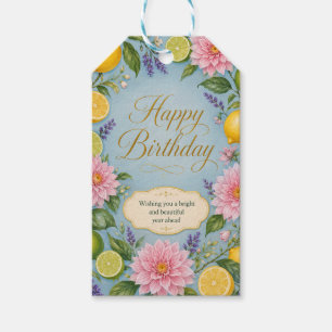 Étiquettes-cadeau Célébration d'anniversaire Citrus Bloom