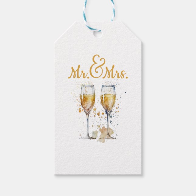 Étiquettes-cadeau Célébration de M. et Mme Champagne (Devant)