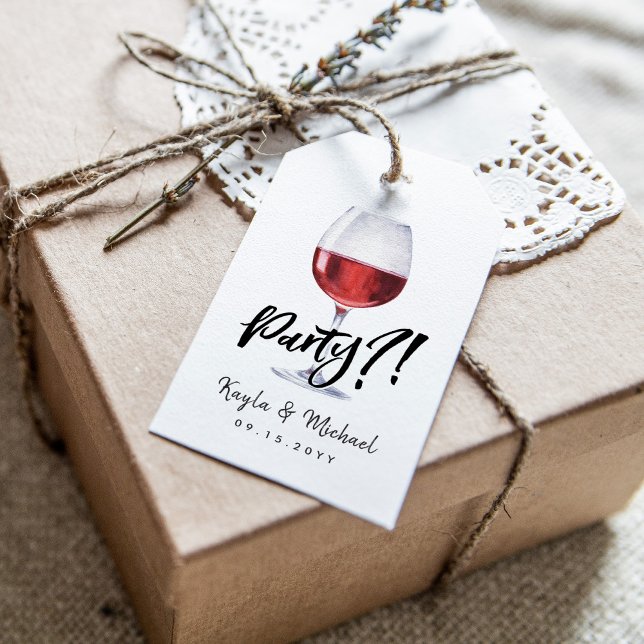 Étiquettes-cadeau Célébration de style de vin rouge  (Créateur téléchargé)