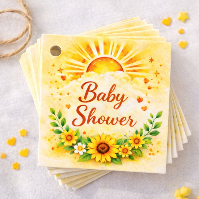 Étiquettes Cadeau Célébration Florale Tournesol Rustique (Créateur téléchargé)