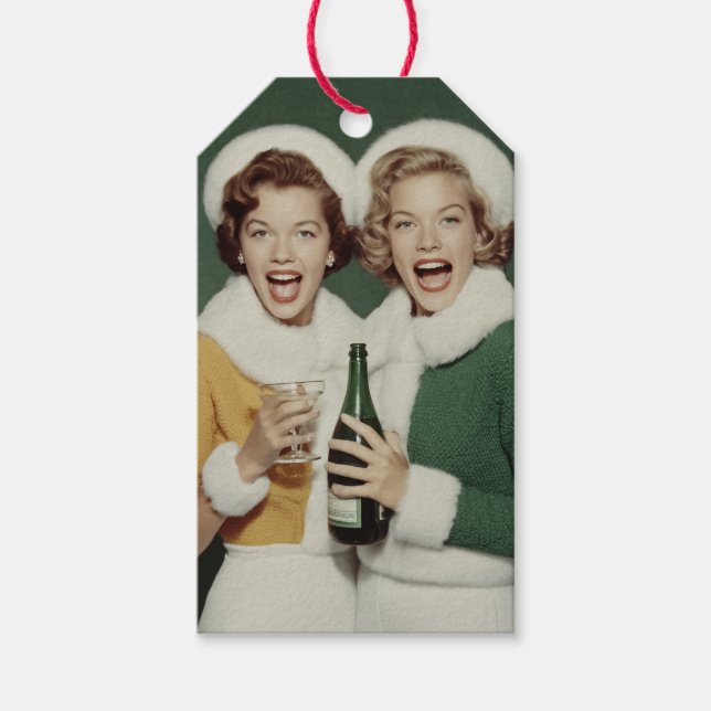 Étiquettes-cadeau Célébration joyeuse de champagne d'hiver (Devant)