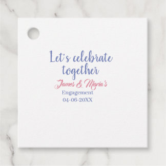 Étiquettes Cadeau Célébrons ensemble la fête de fiançailles nom date