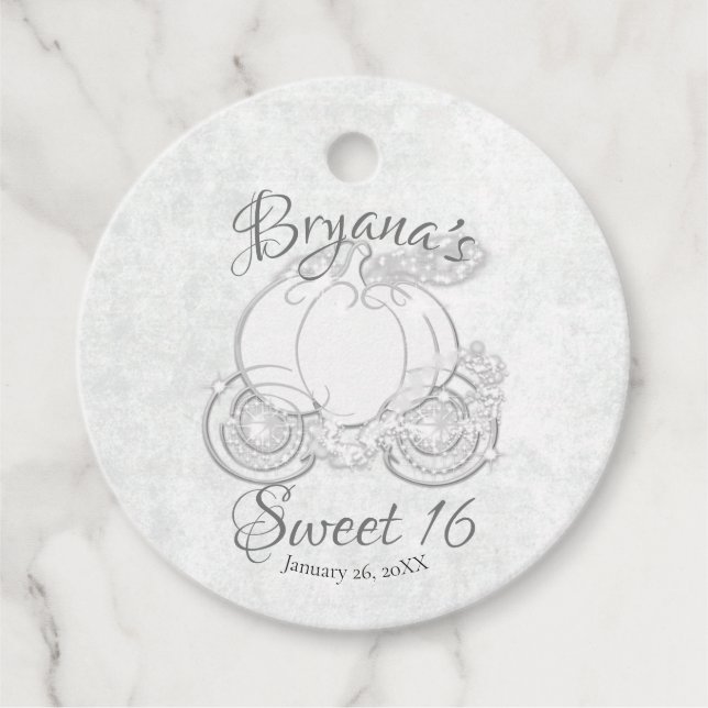 Étiquettes Cadeau Cendrillon blanc étincelant Carrier Cadeau Mariage (Devant)