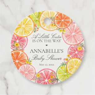 Étiquettes Cadeau Cercle de Baby shower de la Petite Cutie Florale C