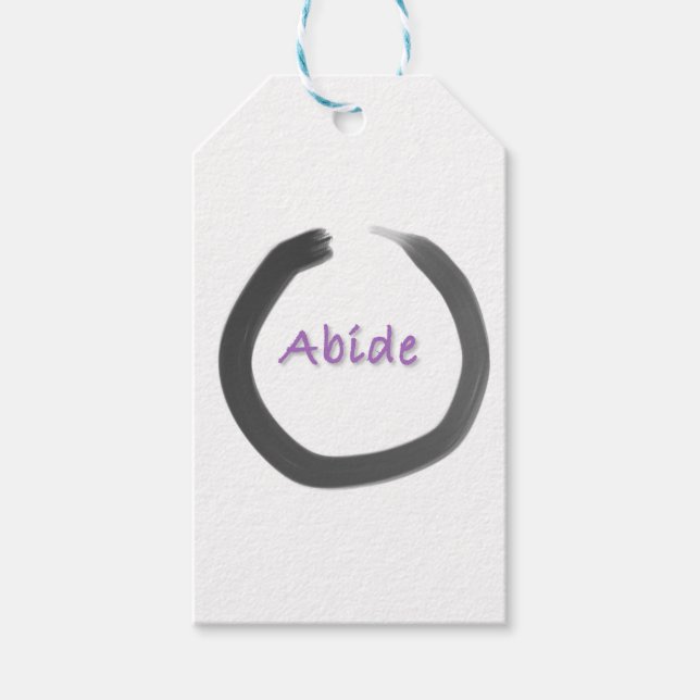 Étiquettes-cadeau Cercle Enso Bouddhiste Abide Zen (Devant)