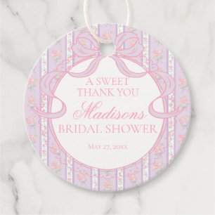 Étiquettes Cadeau Cercles de douche de mariage floraux fantaisie vin