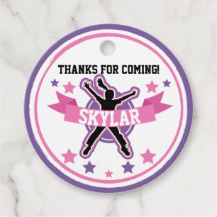 Étiquettes Cadeau Cercles Ninja Warrior Girl 2"