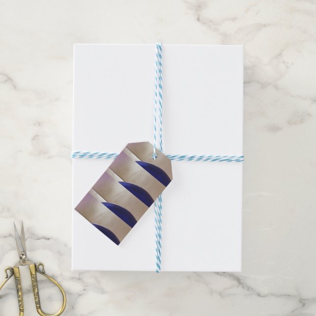 Étiquettes-cadeau Cercles semi-Abstraits rétro sur or doux (Avec de laficelle)