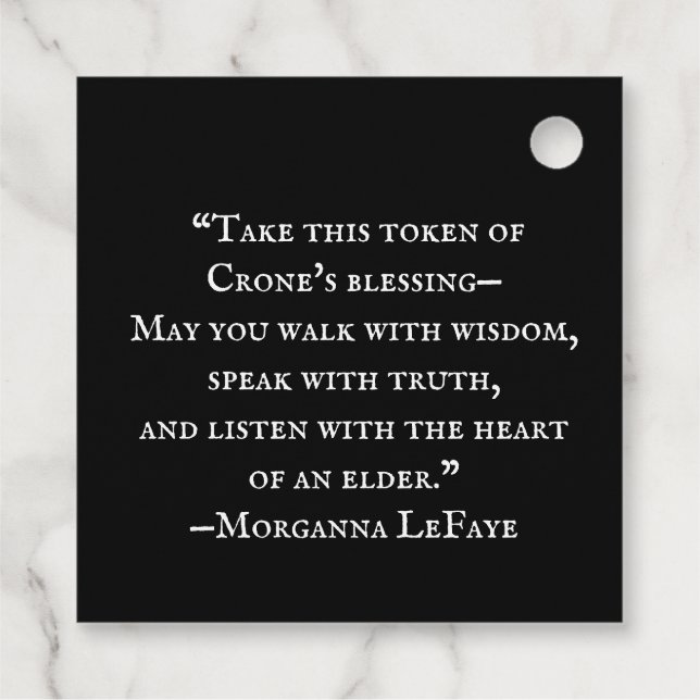 Étiquettes Cadeau Cérémonie de rondelle en fleur foncée (Dos)