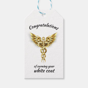 Étiquettes-cadeau Cérémonie du manteau blanc Gold Médicale