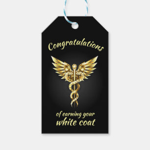 Étiquettes-cadeau Cérémonie du manteau blanc Gold Médicale