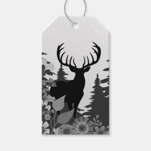 Étiquettes-cadeau Cerf avec grand rack hors forêt à partir de