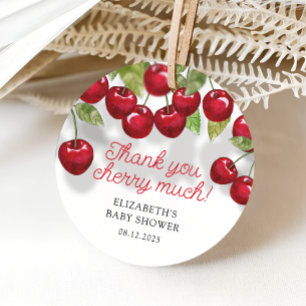 Étiquettes Cadeau Cerise sur le Baby shower Merci supérieur