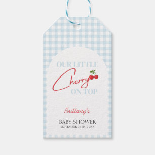 Étiquettes-cadeau Cerise sur le dessus Baby shower tartan plaid