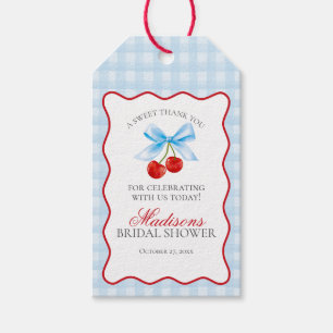 Étiquettes-cadeau Cerise Sweet Blue Coquette Bow Fête des mariées Fa