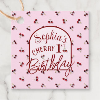 Étiquettes Cadeau Cerises Thème Premier anniversaire Favoriser Tags