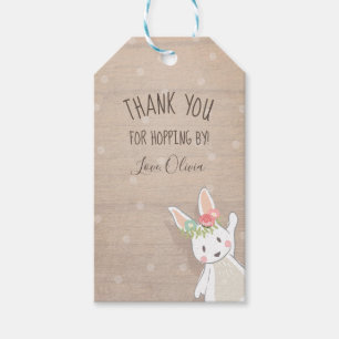 Étiquettes-cadeau Certains Bunny Merci Favor Tags Pink Girl Pâques