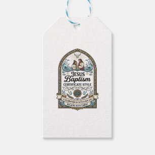 Étiquettes-cadeau Certificat de baptême de Jésus Style Certificat de
