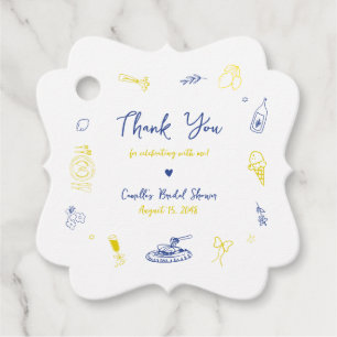 Étiquettes Cadeau C'est Amore Hand Drawn Fête des mariées italienne