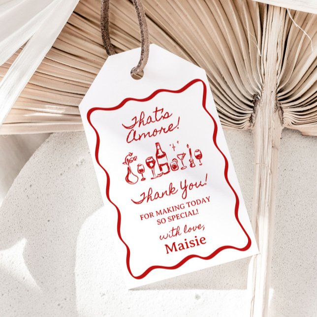 Étiquettes-cadeau C'est Amore Réception de Mariage Italienne (Créateur téléchargé)