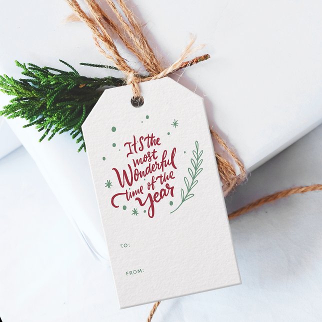 Étiquettes-cadeau C'est la période la plus merveilleuse de l'année d (It's The Most Wonderful Time Of The Year Christmas Gift Tags)
