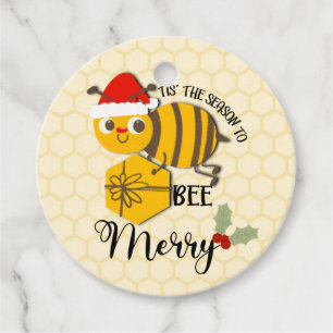 Étiquettes Cadeau C'est la saison pour être joyeux bee card