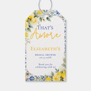 Étiquettes-cadeau C'est l'Amour Baby Shower Lemon et Bleu Floral