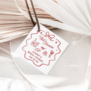 Étiquettes Cadeau C'est l'Amour, Douille Rouge Personnalisée de Douc