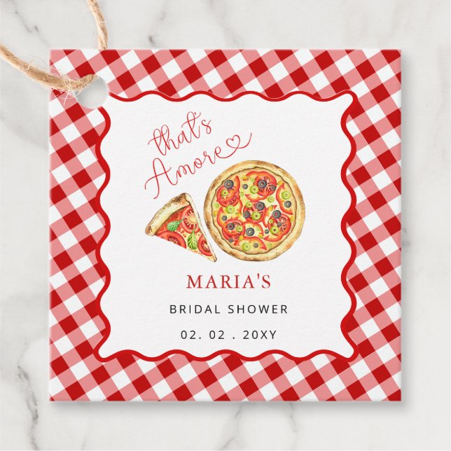 Étiquettes Cadeau C'est l'amour Fête de Pizza Italienne Mariage (Devant)
