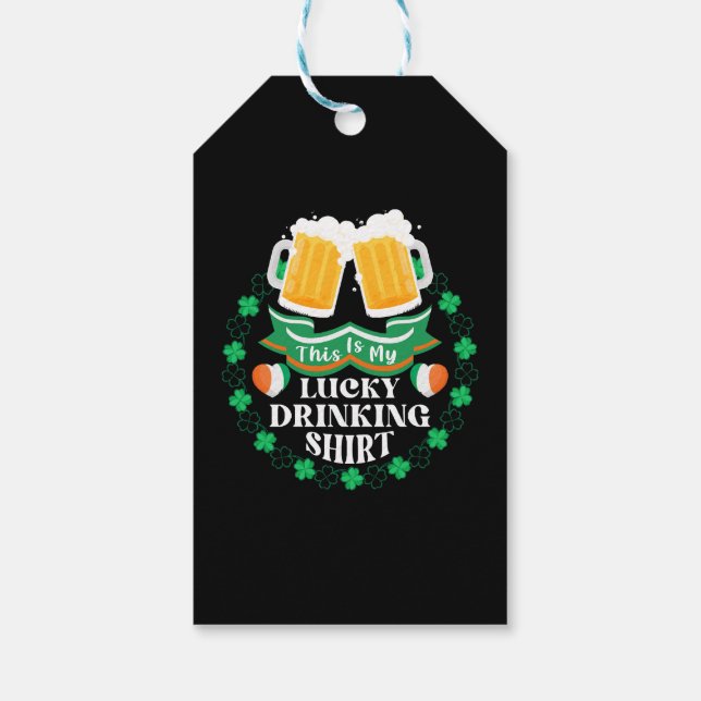 Étiquettes-cadeau C'est ma Saint-Patrick de bière chanceuse (Dos)