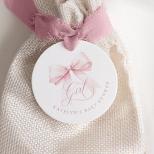Étiquettes Cadeau C'est un Baby shower de la croupe rose fille