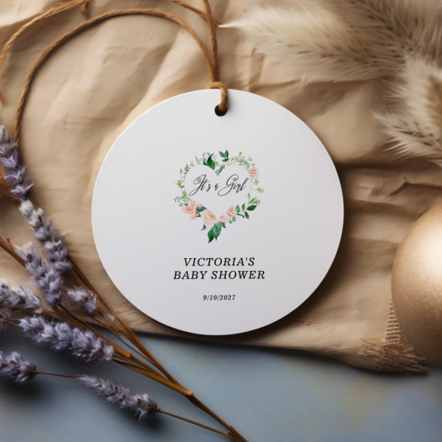 Étiquettes Cadeau C'est un Baby shower rose vif (Créateur téléchargé)