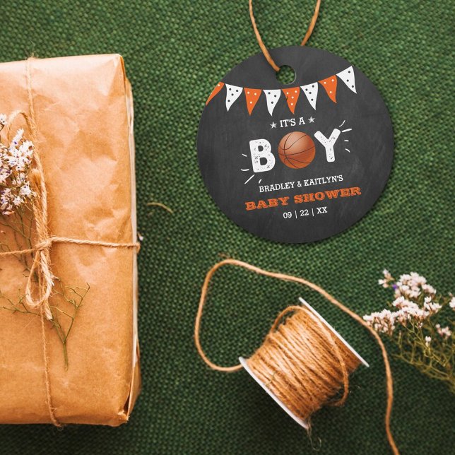 Étiquettes Cadeau C'est un garçon ! Baby shower de base-ball à thème (Créateur téléchargé)