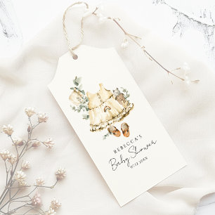 Étiquettes-cadeau C'est une fille Baby Shower Botanique