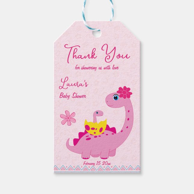 Étiquettes-cadeau C'est une fille qui couve bientôt le baby shower d (Devant)