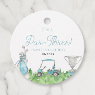 Étiquettes Cadeau C'est une partie trois Blue Golf 3ème fête d'anniv