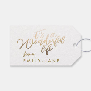 Étiquettes-cadeau C'est une vie merveilleuse Gold Letting Foil Noël