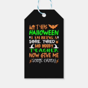Étiquettes-cadeau Cet Halloween Être Fatigué Enseignant Candy