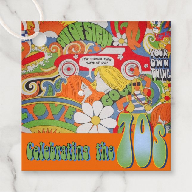 Étiquettes Cadeau Cette balise les années 70 Favoriser (Devant)