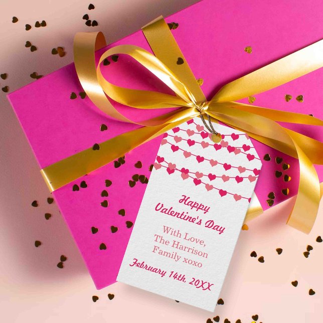 Étiquettes-cadeau Chaîne pendante Amour Coeurs Heureuse Sainte-Valen (Créateur téléchargé)