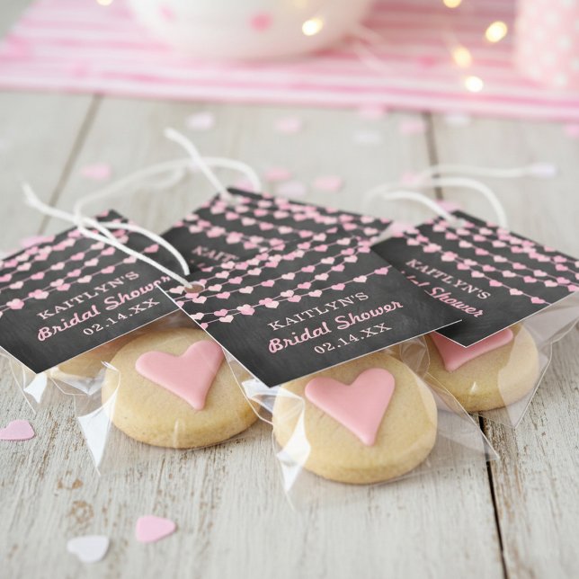 Étiquettes Cadeau Chaîne pendante Fête des mariées de coeur d'amour (Créateur téléchargé)