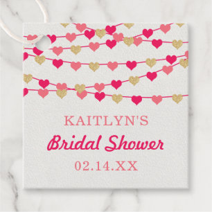 Étiquettes Cadeau Chaîne pendante Fête des mariées de coeur d'amour