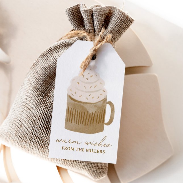 Étiquettes-cadeau Chaleureux Fêtes de Noël au cacao chaud (Créateur téléchargé)