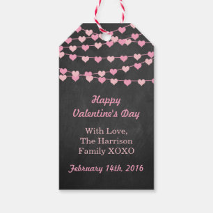 Étiquettes-cadeau Chalkboard Chaîne d'amour Heureuse Sainte-Valentin