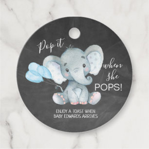Étiquettes Cadeau Chalkboard Elephant Baby shower Pop It