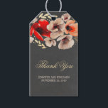 Étiquettes-cadeau Chalkboard Floral or Rustique Mariage<br><div class="desc">tableau noir floral et éléments or mariage merci étiquettes</div>